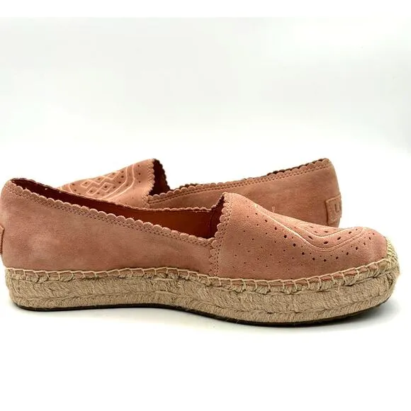 New UGG Australia Heidi Suede Slip On Platform Espadrilles SIZE 10 Jute Travel