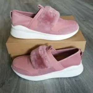 New UGG Pico Rose Dawn Faux Fur Sneakers Size 8