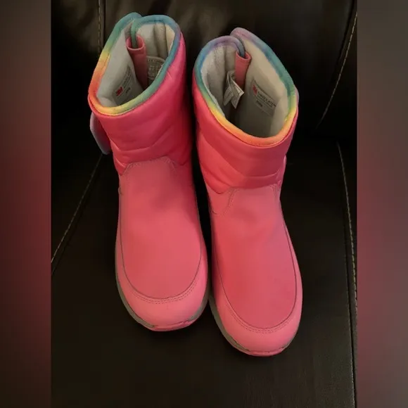 New Ugg Toty Weather Rainbow Boots Size Big kids 6 Pink Winter Waterproof