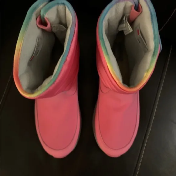 New Ugg Toty Weather Rainbow Boots Size Big kids 6 Pink Winter Waterproof