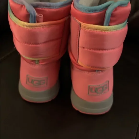 New Ugg Toty Weather Rainbow Boots Size Big kids 6 Pink Winter Waterproof