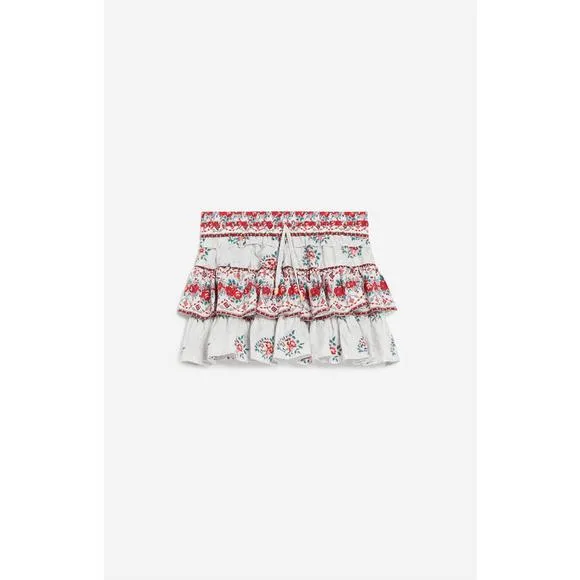 NEW VANESSABRUNO carmine skirt in blanc/rouge