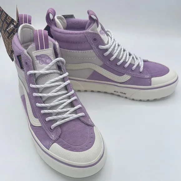 NEW Vans Purple and White High-Top Sneakers