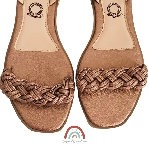 New! VG Shoes Colombian Faux Leather Braided Square Toe Flat Colombianas Sandals