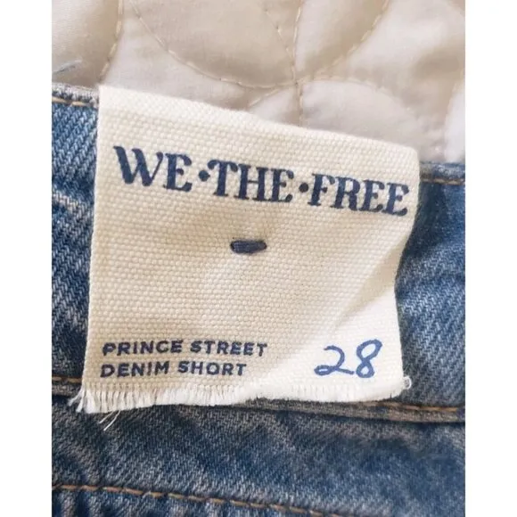 NEW WE THE FREE PRINCE STREET DENIM SHORTS SZ 28