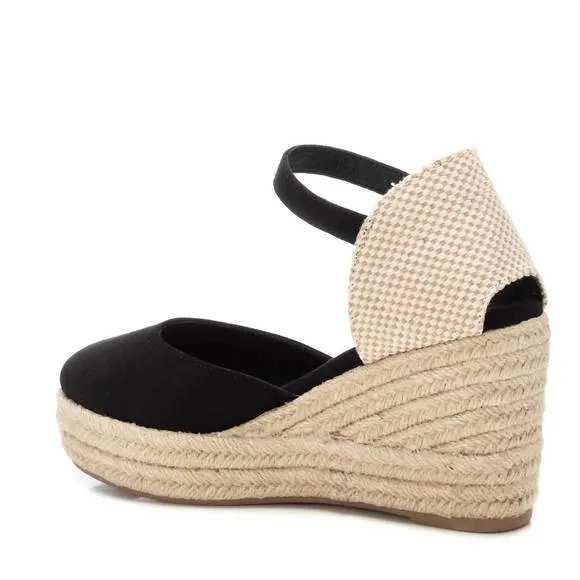 NEW XTI women's wedge espadrilles sandal in black