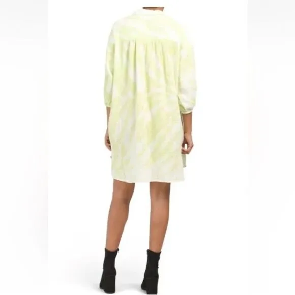 NEW! Young Fabulous and Broke YFB Tie Dye Linen Blend Sand Dollar Shirt Dress