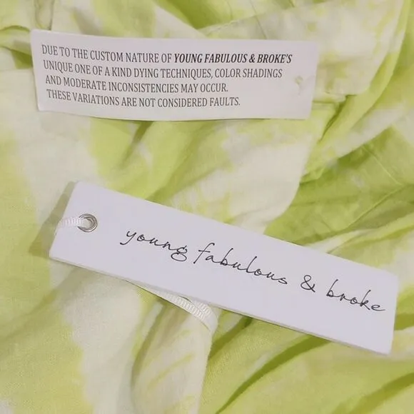NEW! Young Fabulous and Broke YFB Tie Dye Linen Blend Sand Dollar Shirt Dress