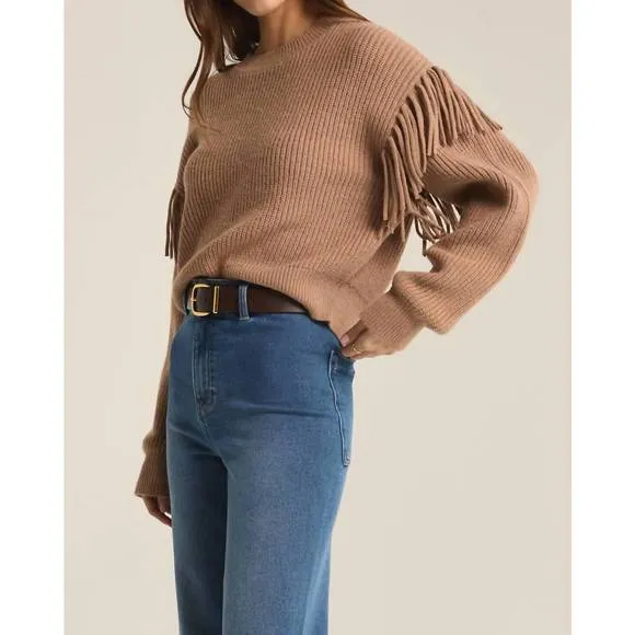 NEW Z SUPPLY on the fringe sweater in campfire