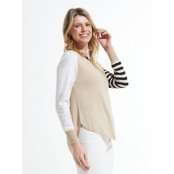NEW ZAKET &amp; PLOVER spots and stripes sweater in crema