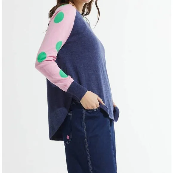 NEW ZAKET &amp; PLOVER spots and stripes sweater in denim