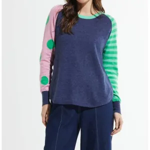 NEW ZAKET &amp; PLOVER spots and stripes sweater in denim