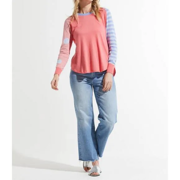 NEW ZAKET &amp; PLOVER spots and stripes sweater in flamingo