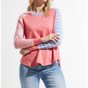 NEW ZAKET &amp; PLOVER spots and stripes sweater in flamingo
