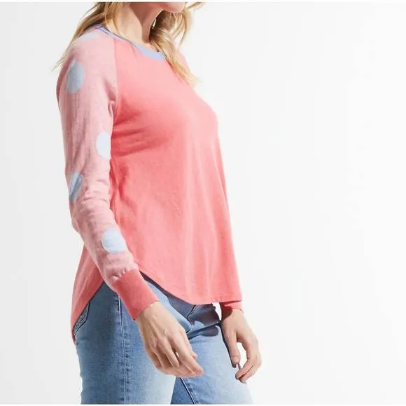 NEW ZAKET &amp; PLOVER spots and stripes sweater in flamingo