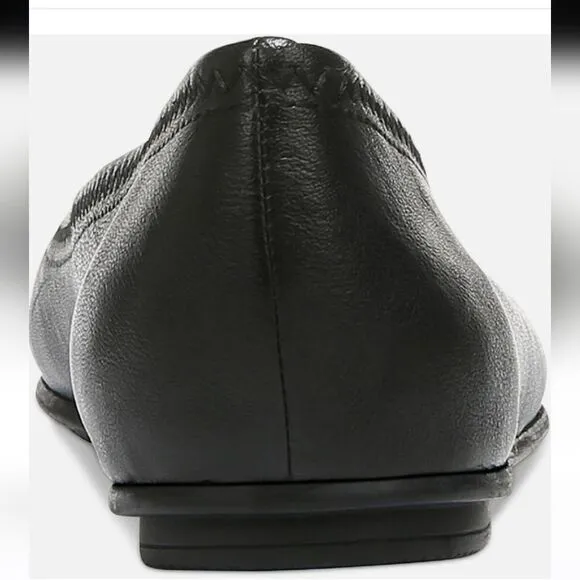 New Zodiac Sonia Womens Leather Round Toe Ballet Black Flats size 8