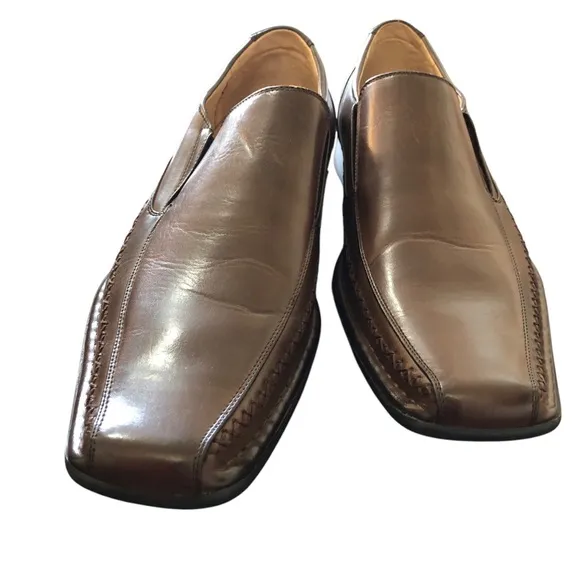 NEW🌟Steve Madden P-Trace Men's Brown Leather Dress Slip-On/Loafers Shoes Sz 12