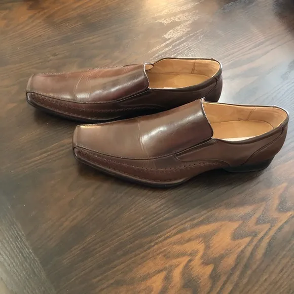 NEW🌟Steve Madden P-Trace Men's Brown Leather Dress Slip-On/Loafers Shoes Sz 12