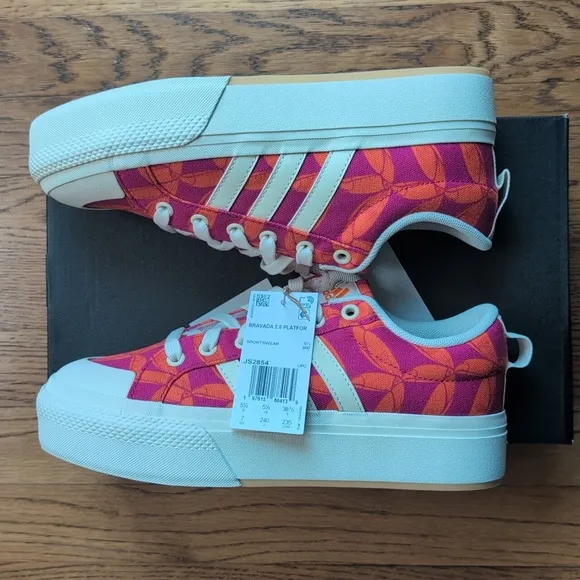 NIB FARM Rio Bravada 2.0 Platform Sneaker Adidas Collab Women's Size 7 Tucan