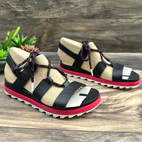 NIB Sorel Roaming Lace 8 Slingback Gladiator Flat Leather Sandals