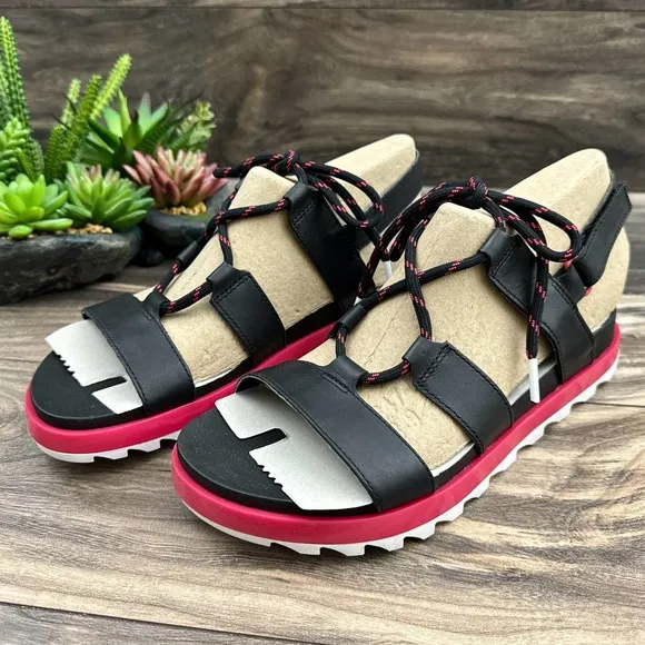 NIB Sorel Roaming Lace 8 Slingback Gladiator Flat Leather Sandals