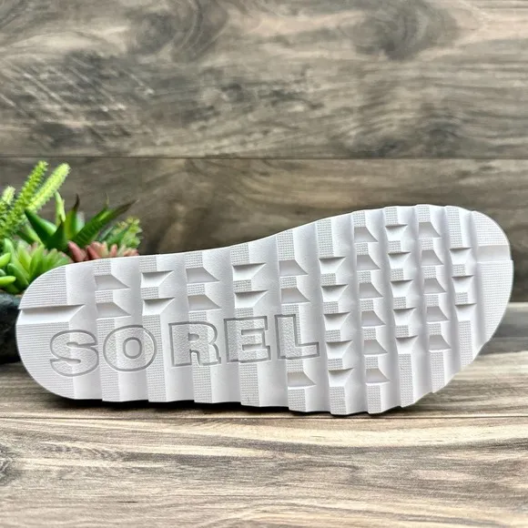 NIB Sorel Roaming Lace 8.5 Slingback Gladiator Flat Leather Sandals Black Pink