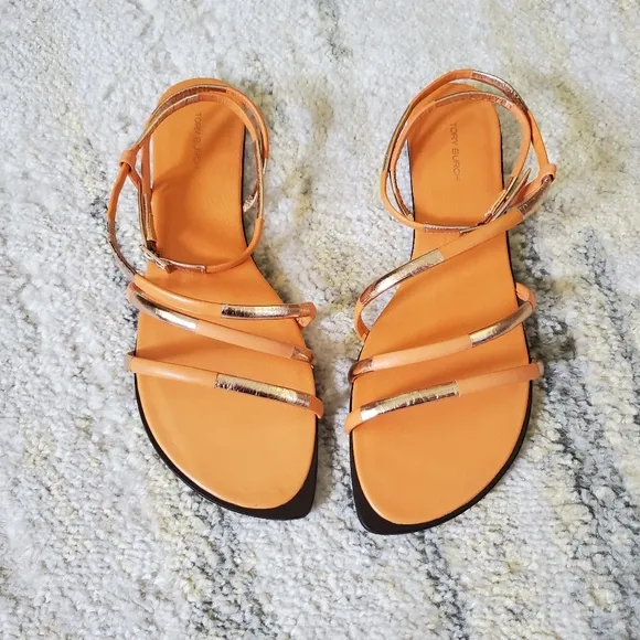NIB Tory Burch Split Mignon Strappy Flat Sandals