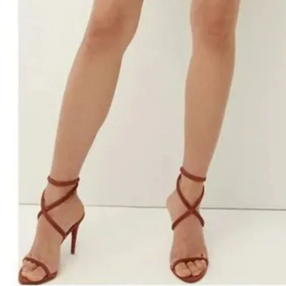 NIB Veronica Beard Marceline Strappy Sandals Pumps Redwood Burgundy NWT 350 7.5