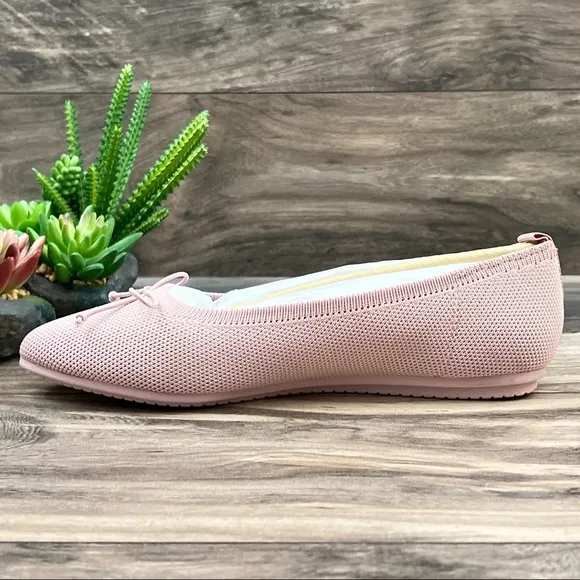 NIB Vince Camuto Flanna Bow Ballet Flats Mauve Washable Knit Lightweight 8M
