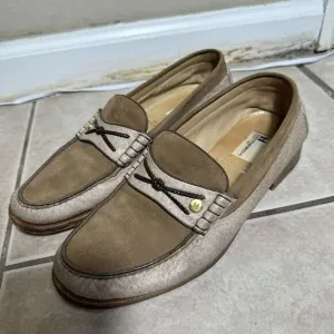 NICE Moreschi Men's 9 Italy Solf Calf Brown Leather Loafers Slip On Dress Shoes