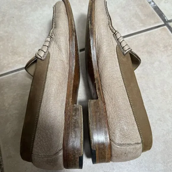 NICE Moreschi Men's 9 Italy Solf Calf Brown Leather Loafers Slip On Dress Shoes