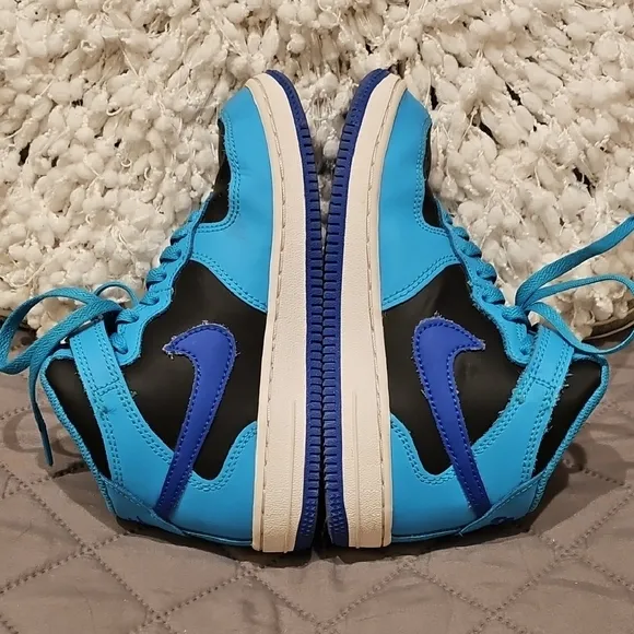 Nike Air Force 1 Blue and Black High-Top Sneakers