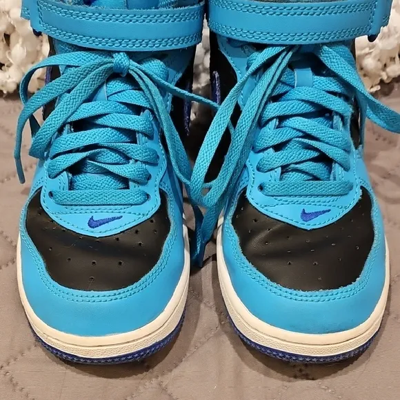 Nike Air Force 1 Blue and Black High-Top Sneakers