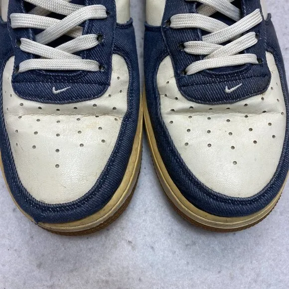 Nike Air Force 1 Mid Denim Gum Hi Top Sneakers Men's 12 Y2K 315123-408