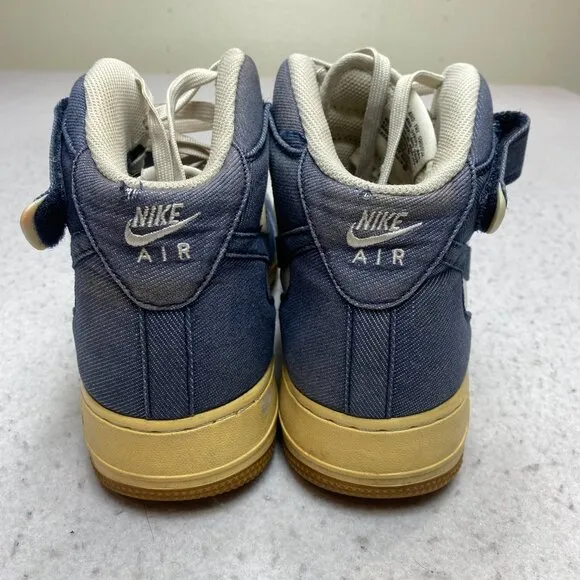 Nike Air Force 1 Mid Denim Gum Hi Top Sneakers Men's 12 Y2K 315123-408