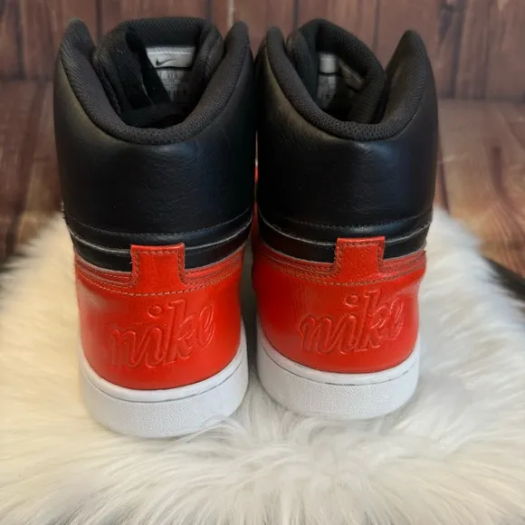 Nike Air Force Ebernon Men’s Black And Red Mid Top Basketball Sneakers Size 13