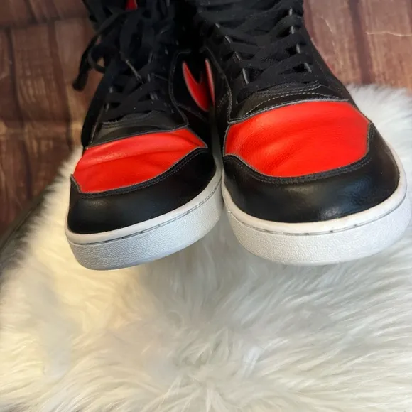 Nike Air Force Ebernon Men’s Black And Red Mid Top Basketball Sneakers Size 13