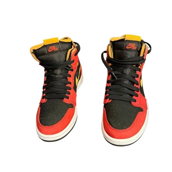 Nike Air Jordan 1 High Retro Basketball Sneakers Red Black Yellow Size‎ 7.5