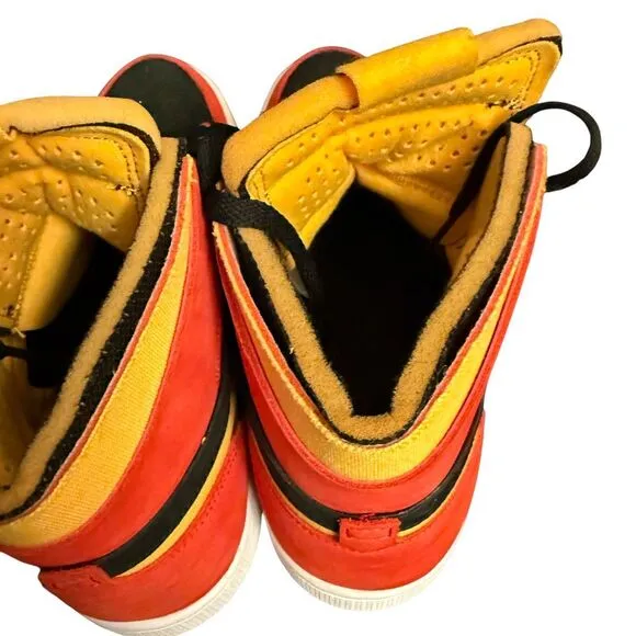 Nike Air Jordan 1 High Retro Basketball Sneakers Red Black Yellow Size‎ 7.5