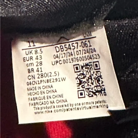 Nike Air Jordan 11 Bred Retro High OG Velvet Sneakers Women’s Size 11
