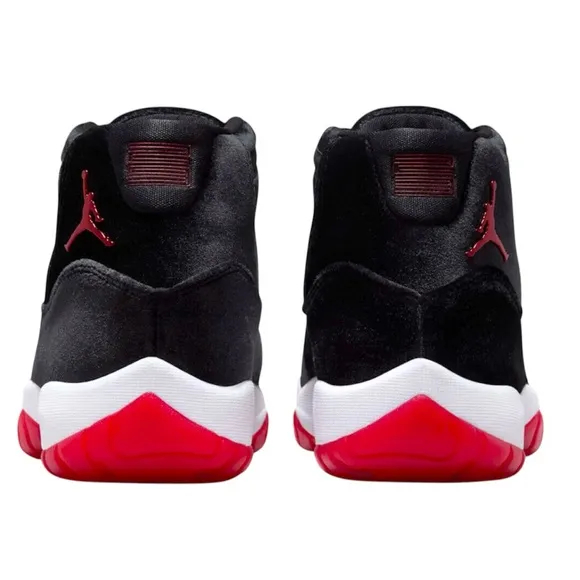 Nike Air Jordan 11 Bred Retro High OG Velvet Sneakers Women’s Size 11