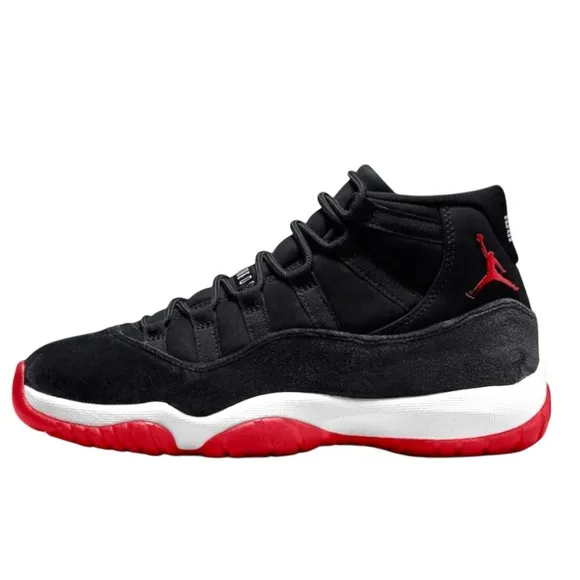Nike Air Jordan 11 Bred Retro High OG Velvet Sneakers Women’s Size 11