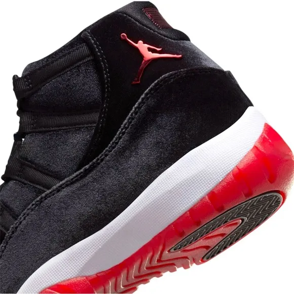 Nike Air Jordan 11 Bred Retro High OG Velvet Sneakers Women’s Size 11