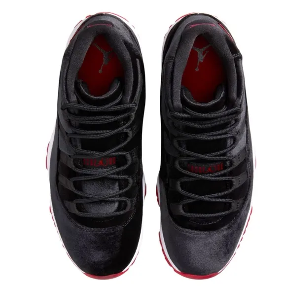 Nike Air Jordan 11 Bred Retro High OG Velvet Sneakers Women’s Size 11