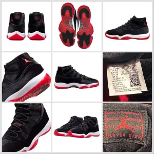 Nike Air Jordan 11 Bred Retro High OG Velvet Sneakers Women’s Size 11