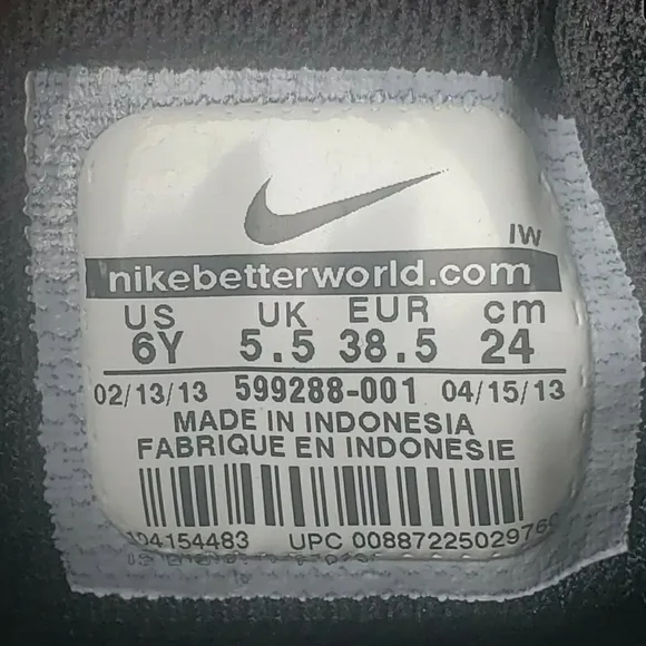 Nike Black &amp; White High Top  Stutter Step Boy's Sneakers Size 6Y