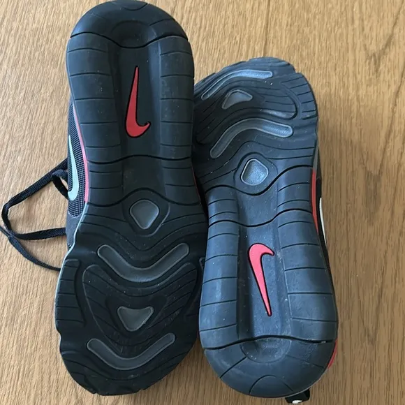 Nike Black and Red Sneakers with Chunky Design