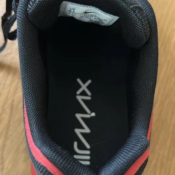 Nike Black and Red Sneakers with Chunky Design