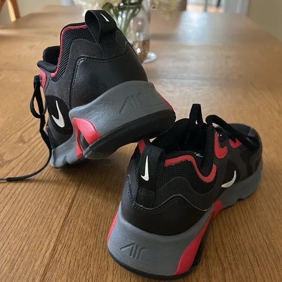 Nike Black and Red Sneakers with Chunky Design