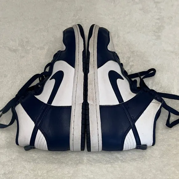 Nike Dunk High-Top Sneakers in Navy and White